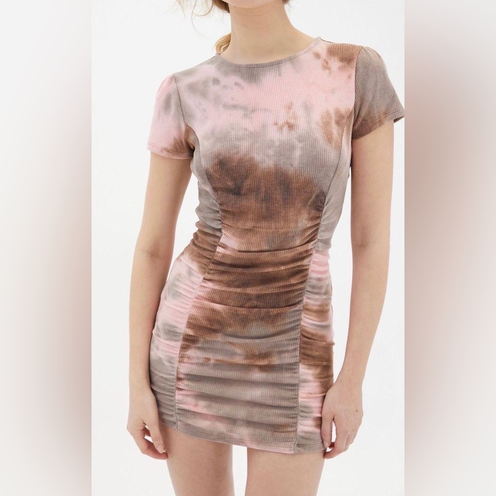 Urban Outfitters Ruched Tie Dye Mini Dress